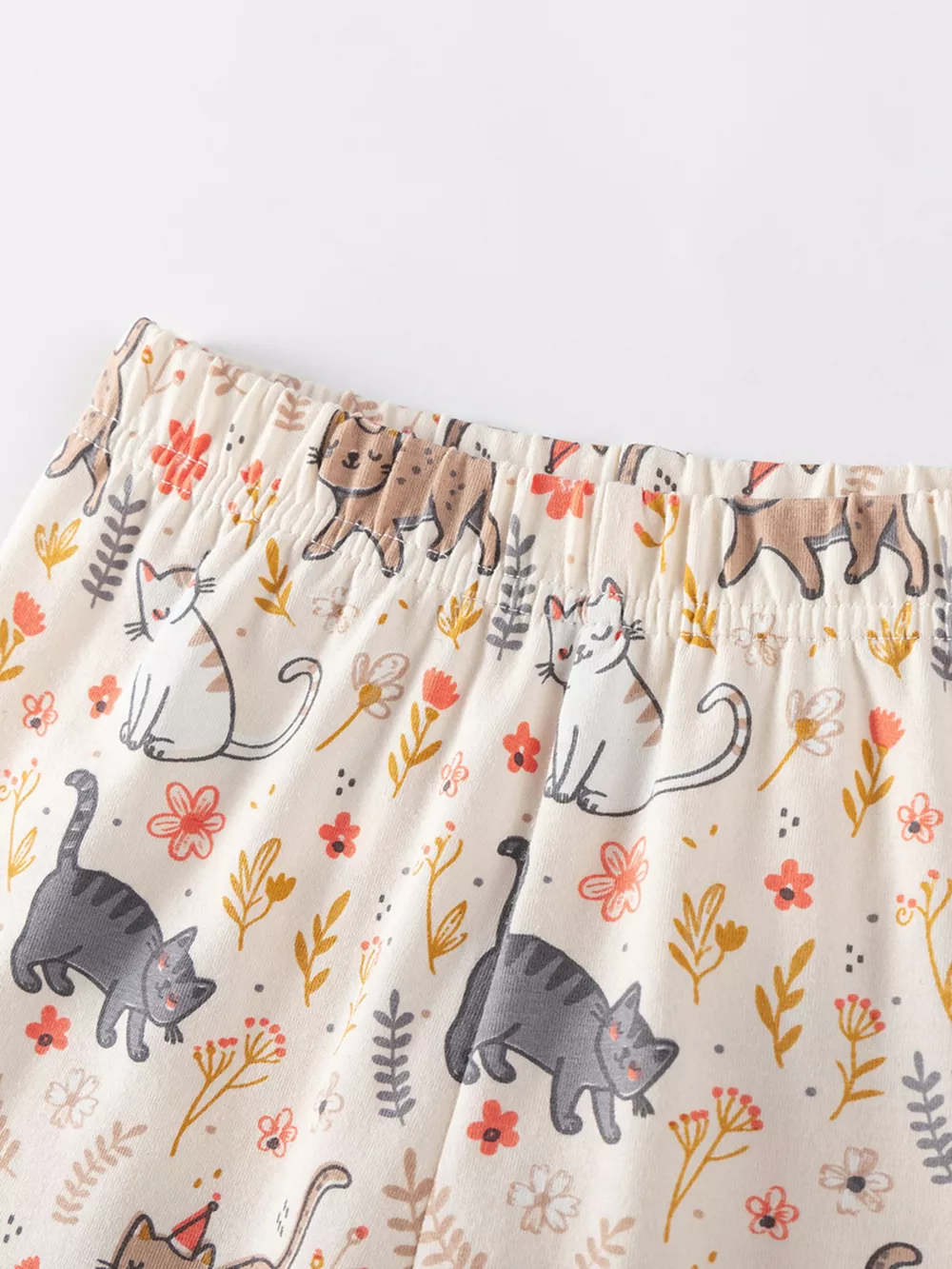 Children's Cat Ruffled Hem Tee and Shorts Set, image 3