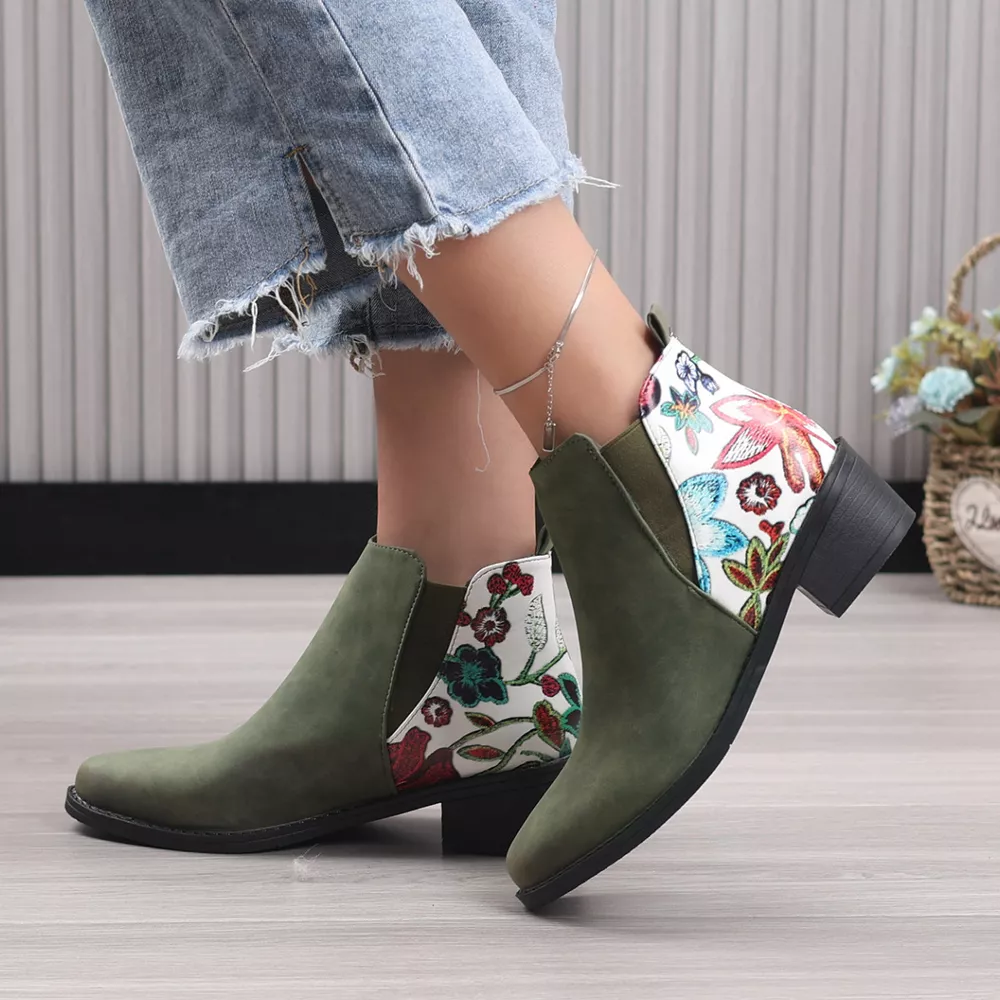 Point Toe Block Heels Ankle Boots, image 10