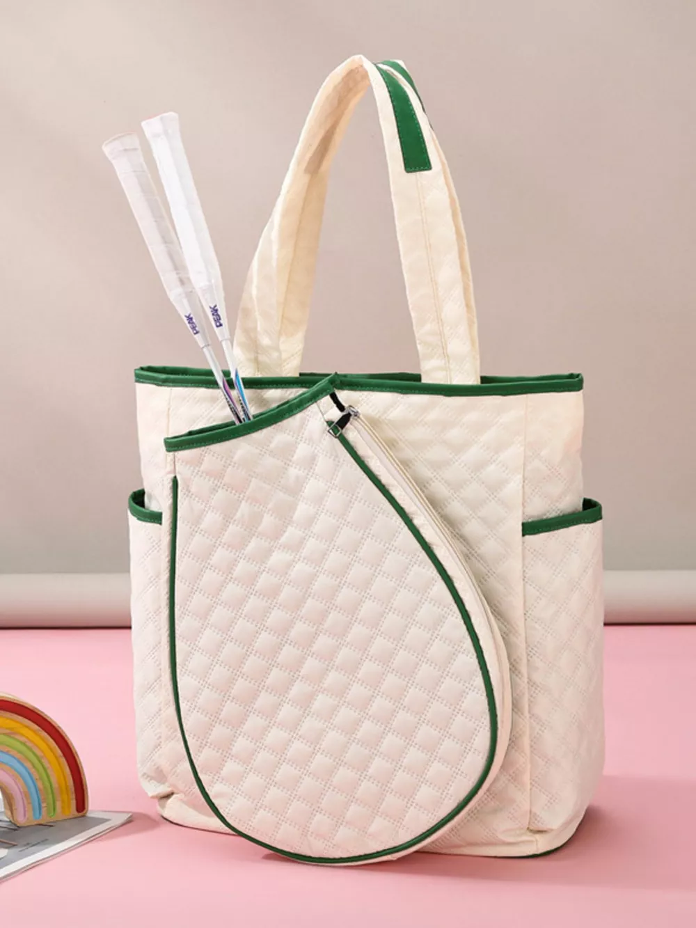Quilted Racket Backpack Bag, image 7