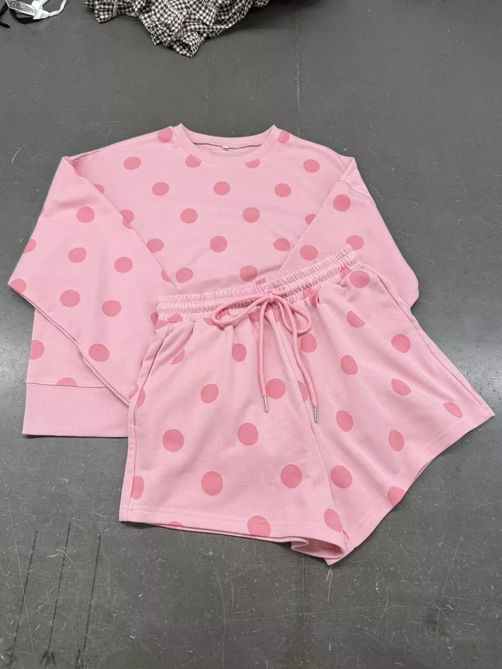 Polka Dot Crewneck Sweatshirt and Shorts Set, image 10