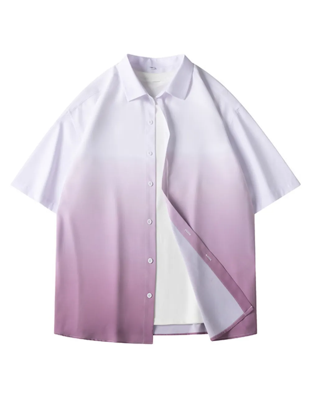 Men's Plus Size Gradient Color Short Sleeve Shirt, image 3