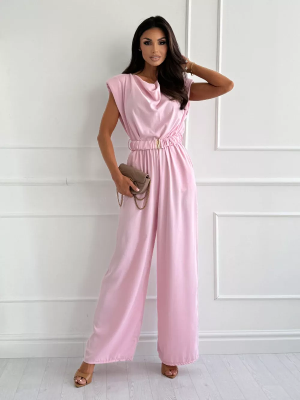 Cowl Neck Wide-Leg Jumpsuit, image 21