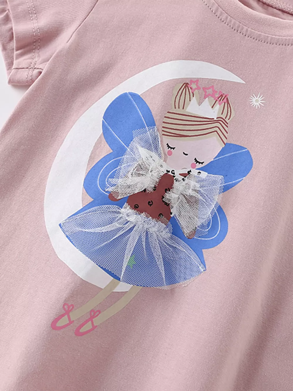 Children's Cute Fairy Graphic Short Sleeve T-Shirt, image 5
