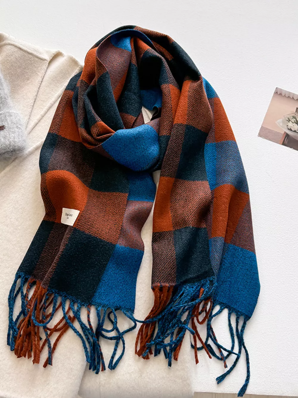 Plaid Fringe Scarf, image 10