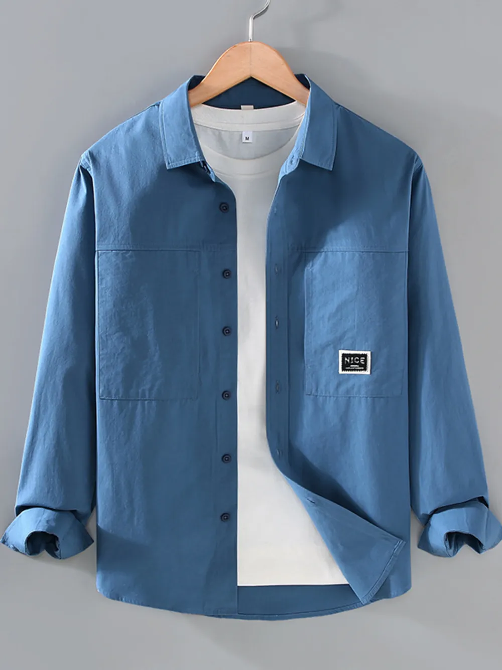 Men's Plus Size Button Up Long Sleeve Shirt