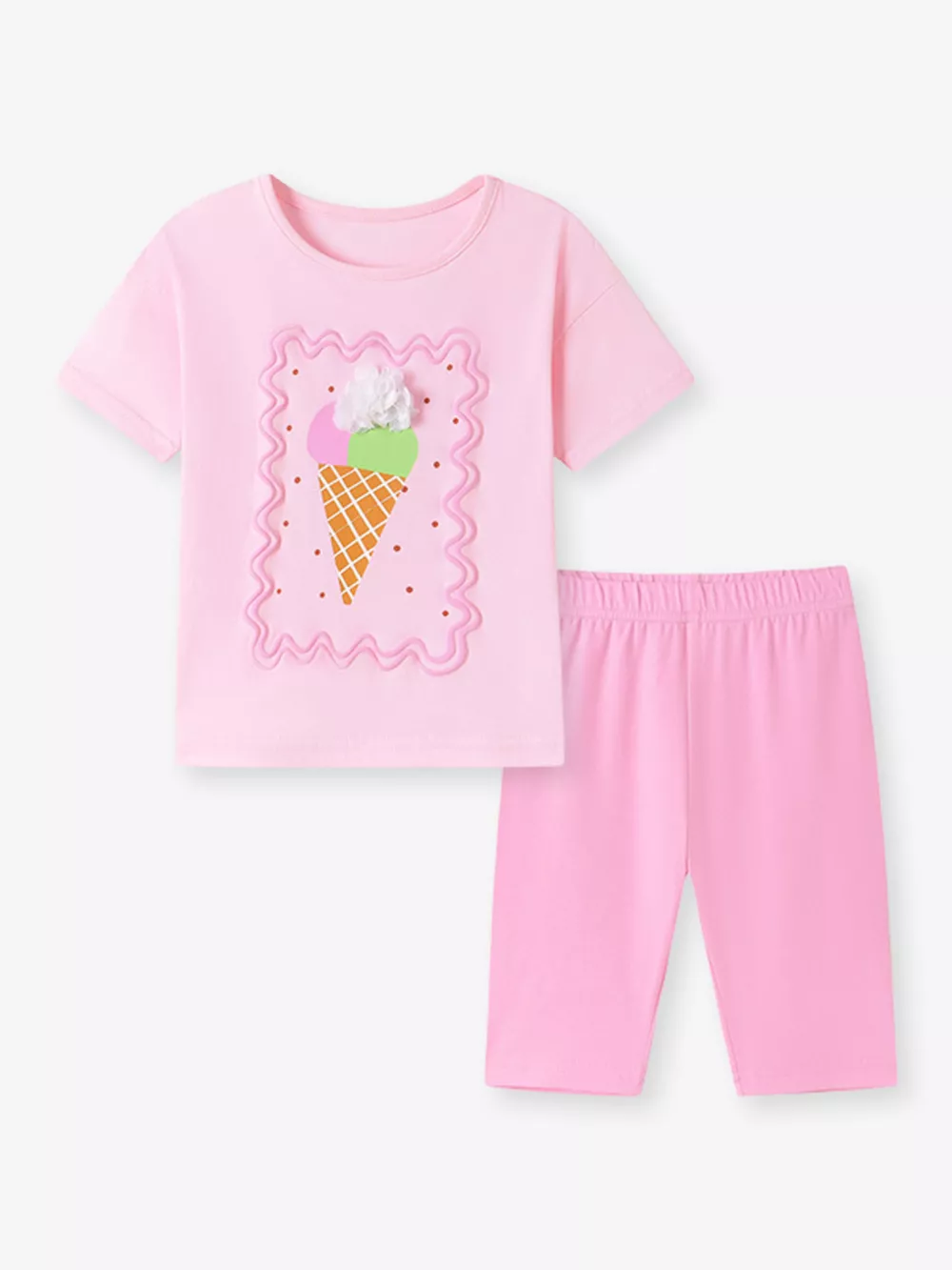 Children's Ice Cream Graphic Tee & Capri Leggings Set, image 5