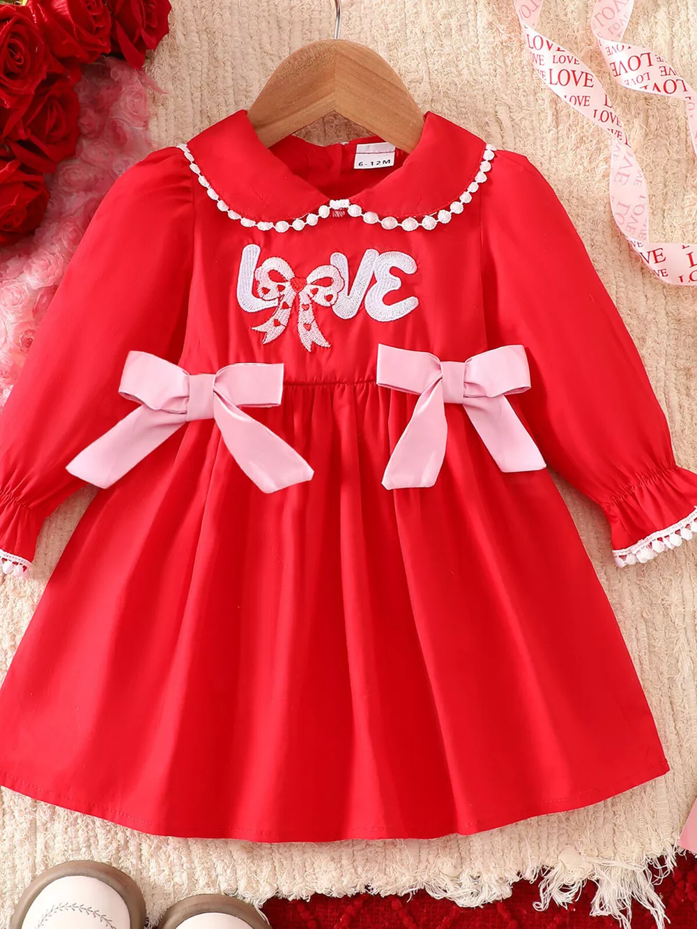 Children's Bow Long Sleeve Dress