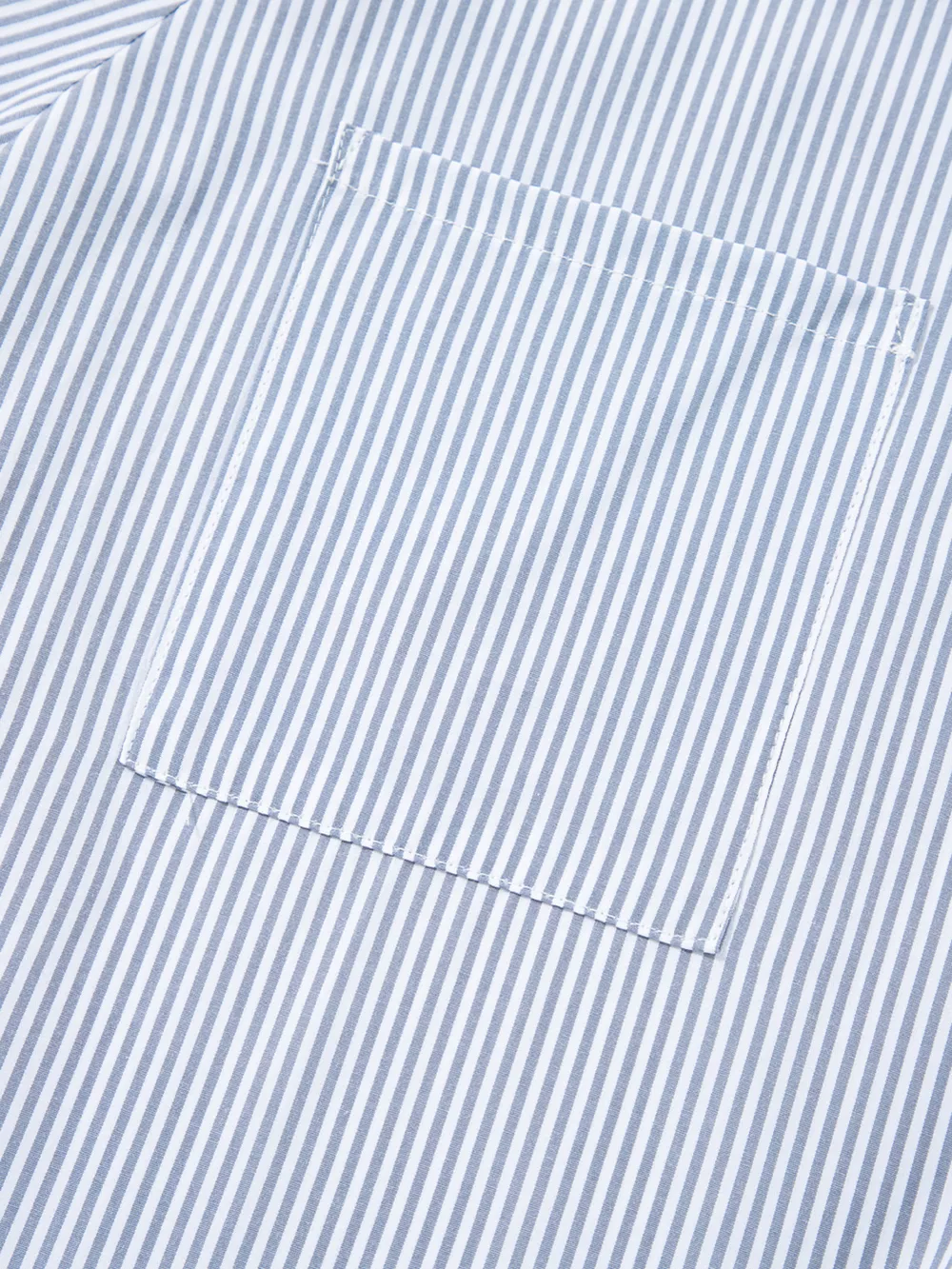 Pinstripe Long Sleeve Smocked Cuffs Button Shirt Collar Blouse, image 21