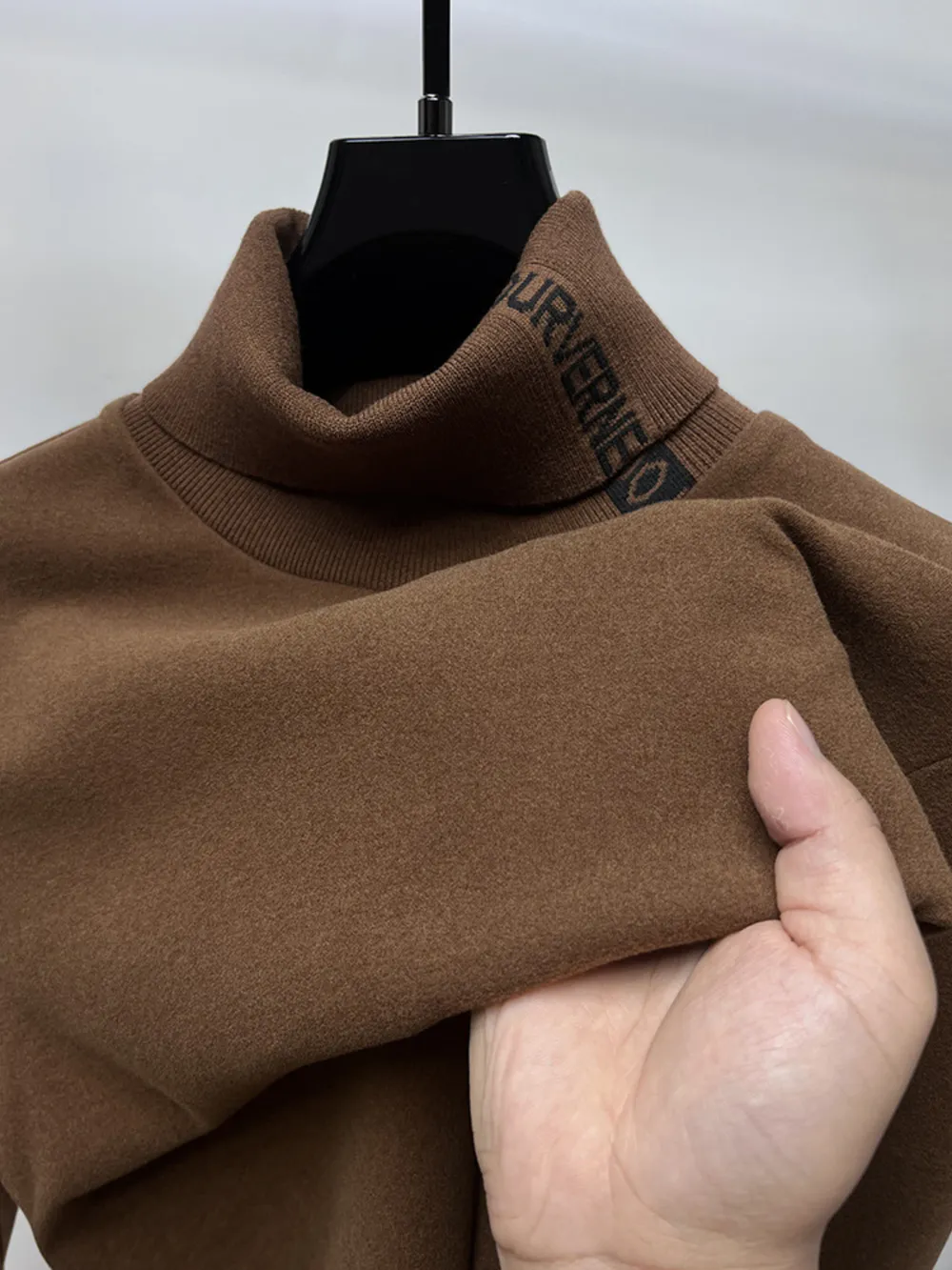 Men's Plus Size Turtleneck Long Sleeve Top, image 3