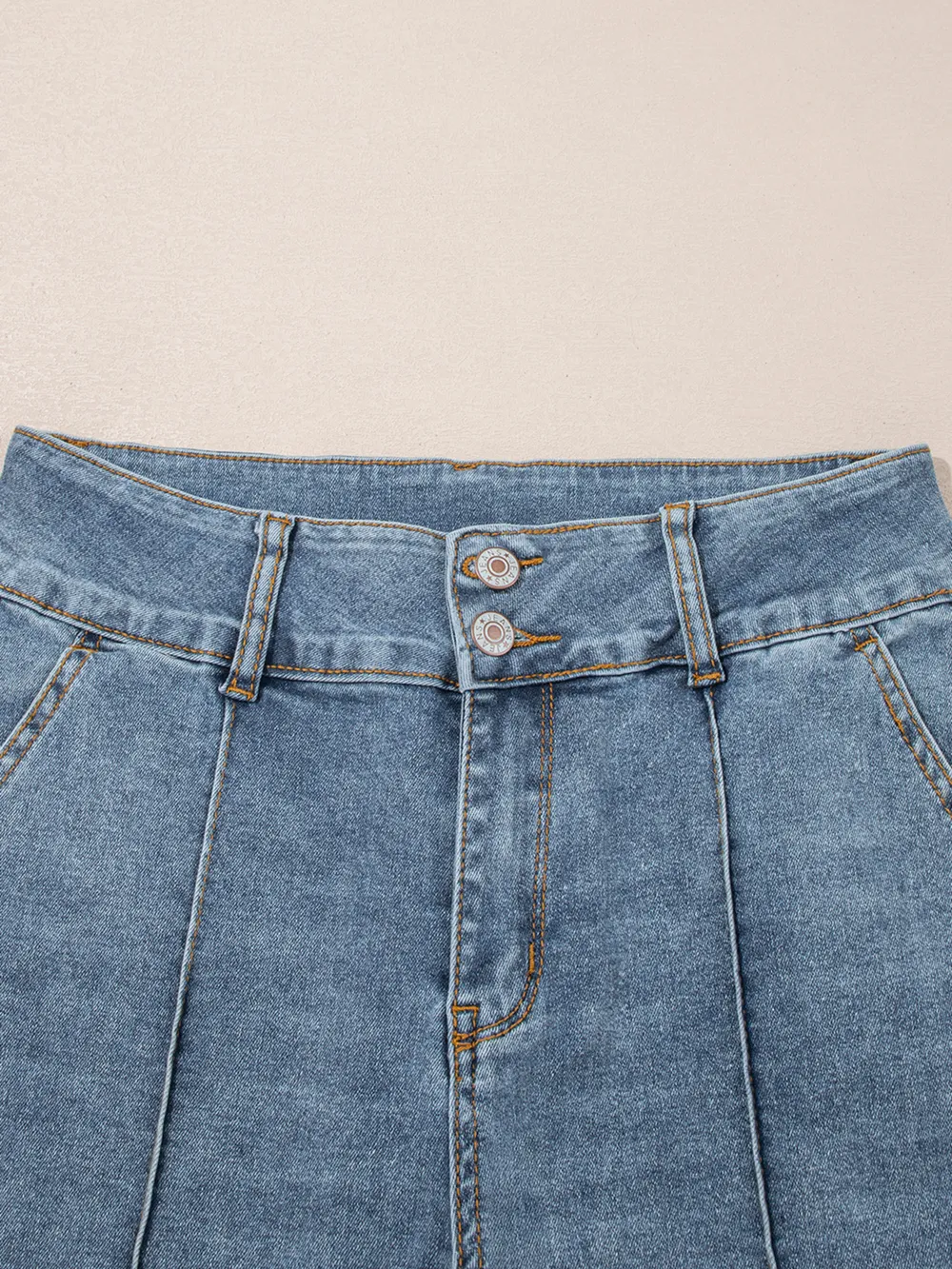 High-Waisted Flare Jeans with Seam Detail, image 7