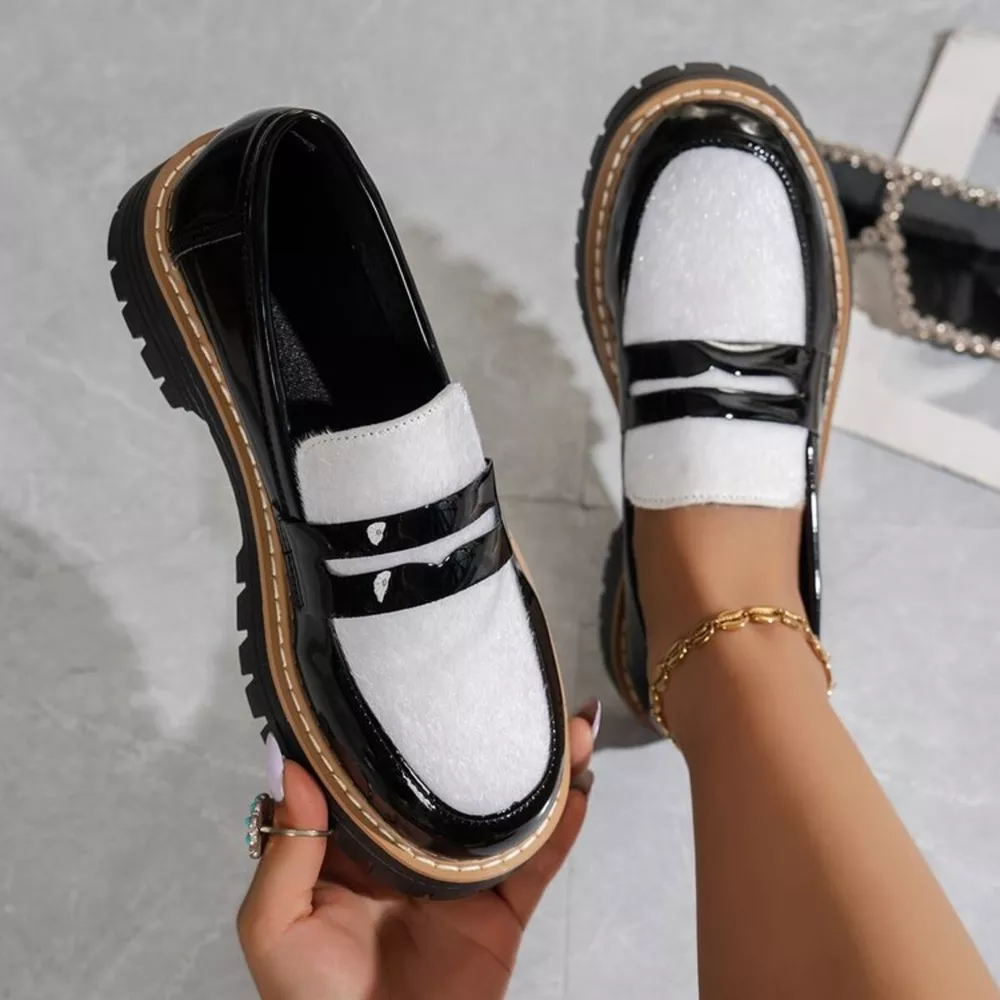 Round Toe Platform Loafers, image 2