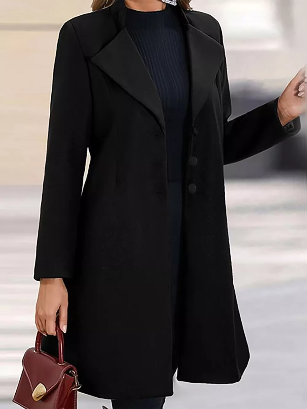 Full Size Single-Breasted Long Sleeve Overcoat Plus Size, image 20