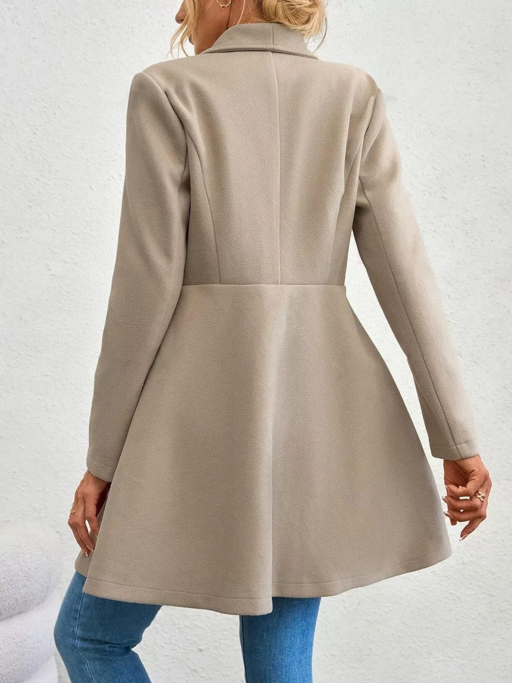 Collared Neck Double Breasted Coat, image 5