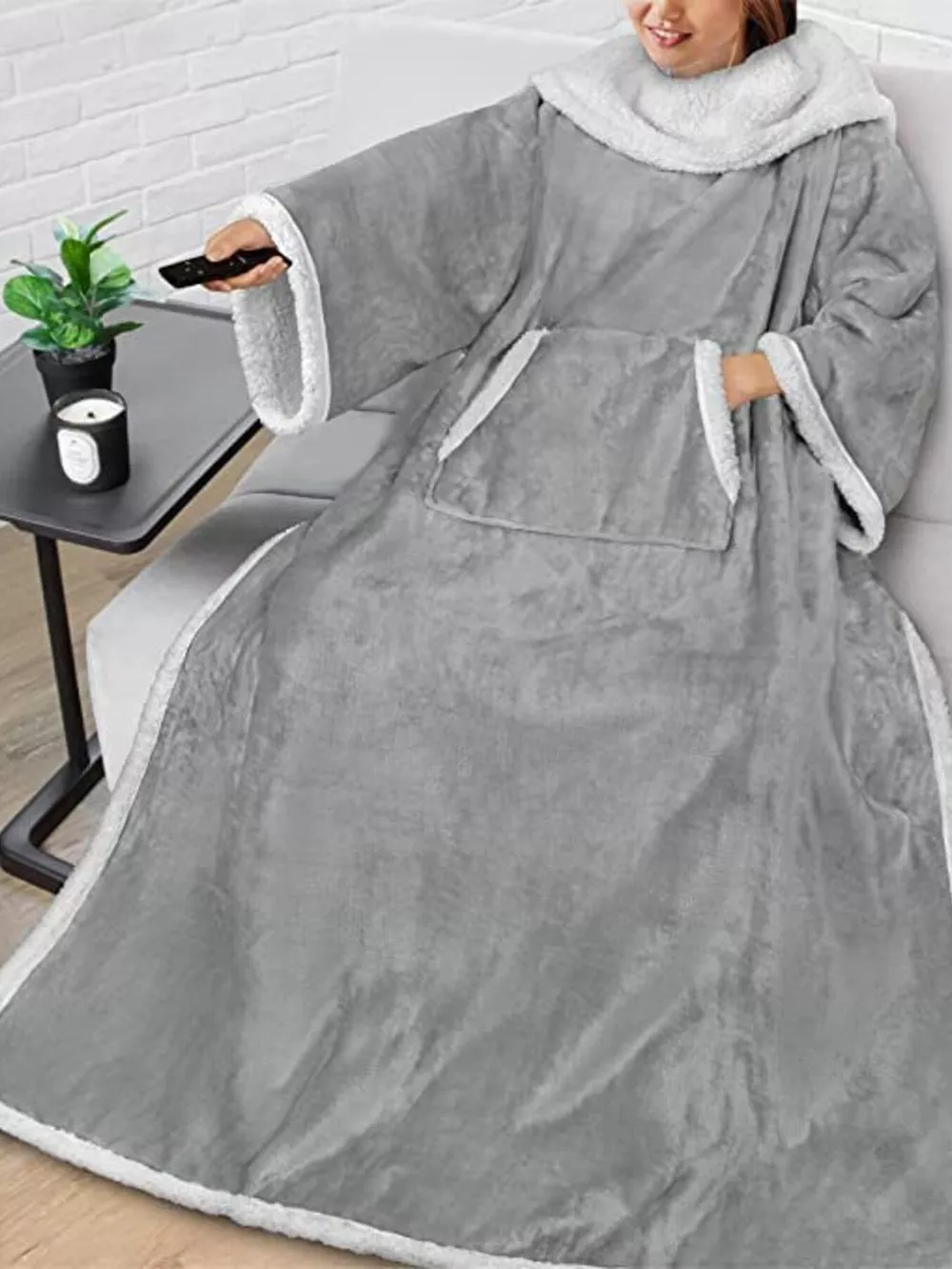 Oversized Wearable Blanket Hoodie Lounge Nightgown, image 2