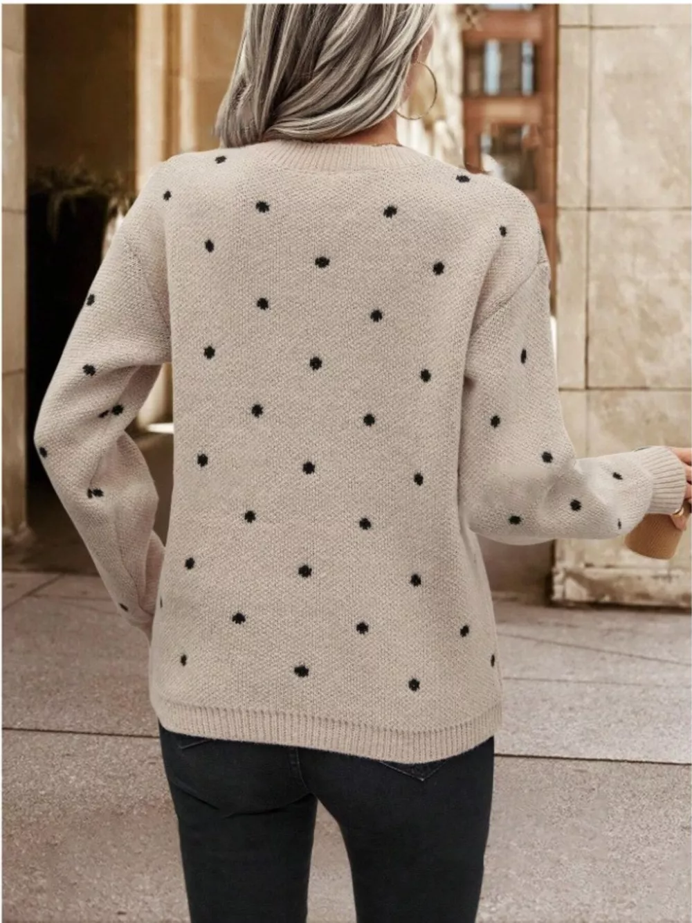 Polka Dot Round Neck Sweater, image 6