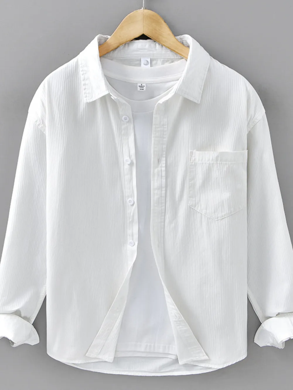 Men's Plus Size Button Up Long Sleeve Shirt, image 5