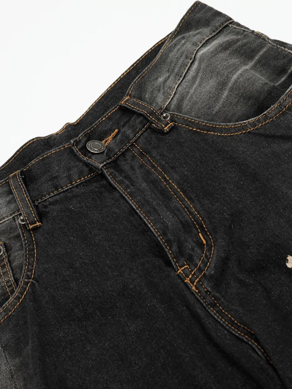 Men's Washed Balloon Wide Leg Jeans, image 13