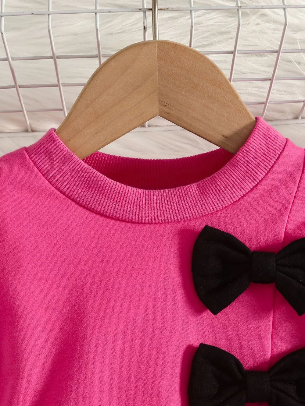 Children's Bow-Decorated Sweatshirt and Pants Set, image 2