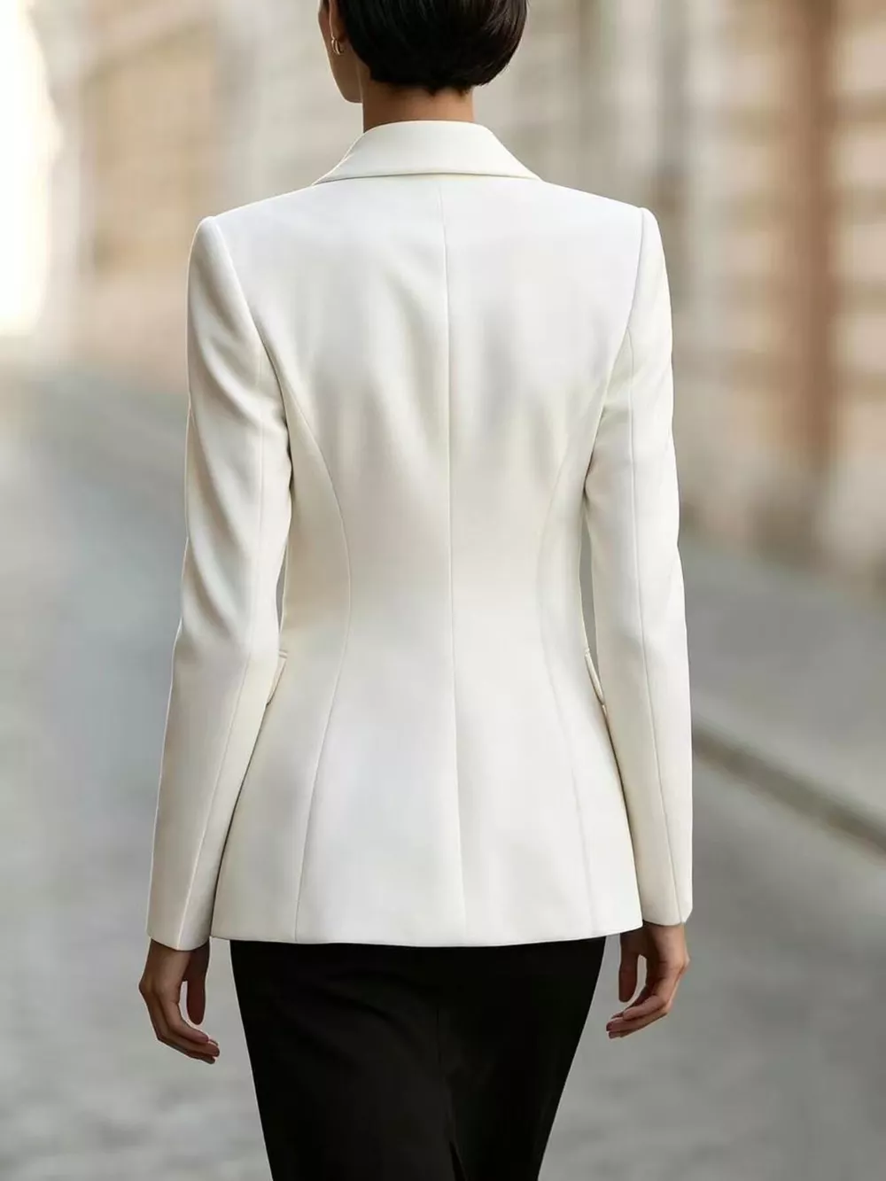 Tie-Front Lapel Collar Long Sleeve Blazer, image 8