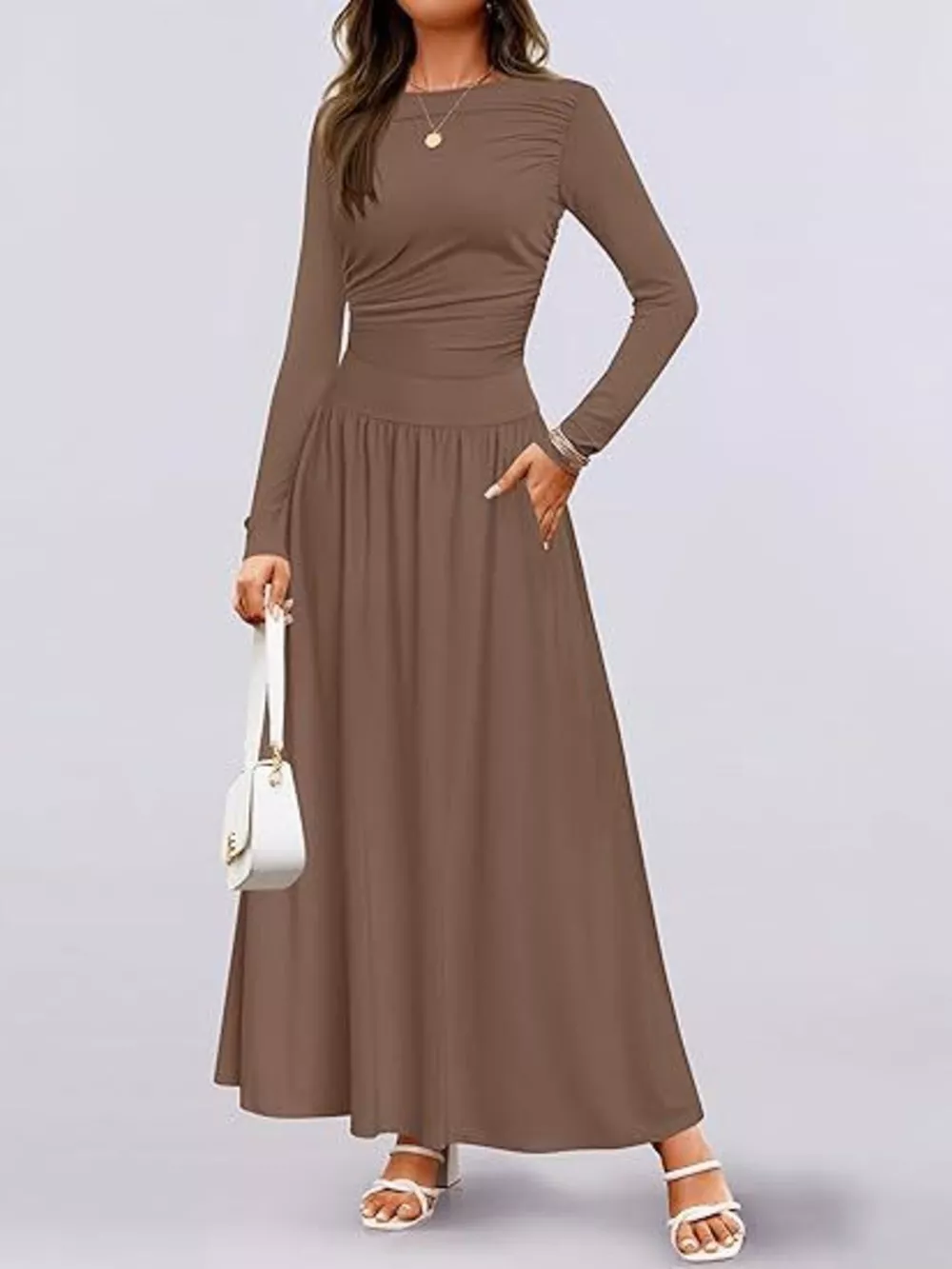 Long Sleeve Maxi Dress with Pockets, image 10