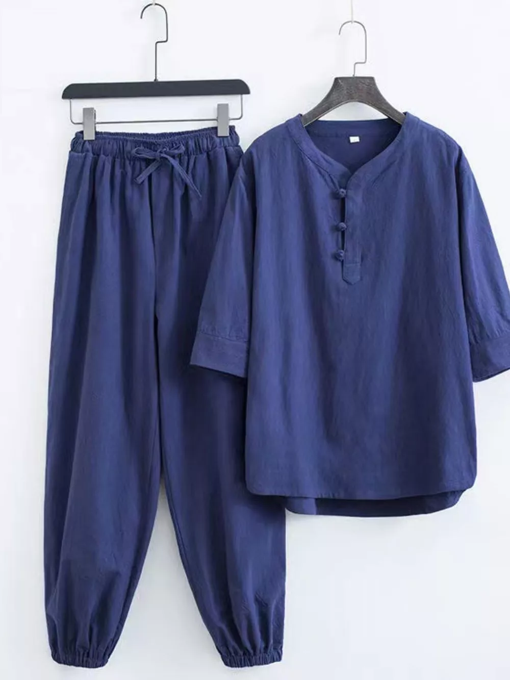 Men's Plus Size Chinese Style Top and Pants Set, image 5