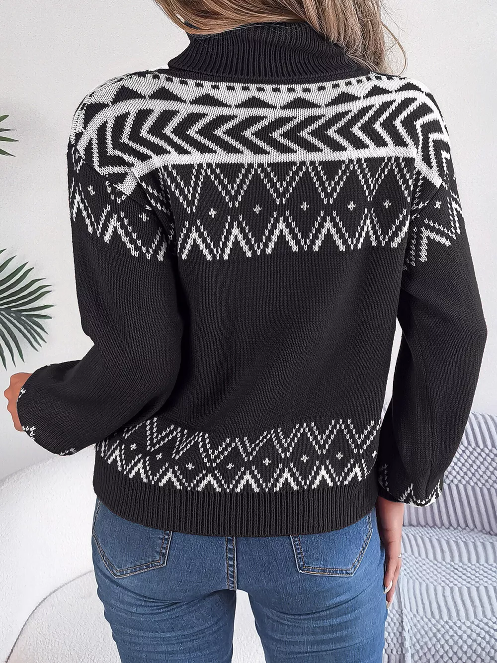 Turtleneck Dropped Shoulder Sweater, image 6