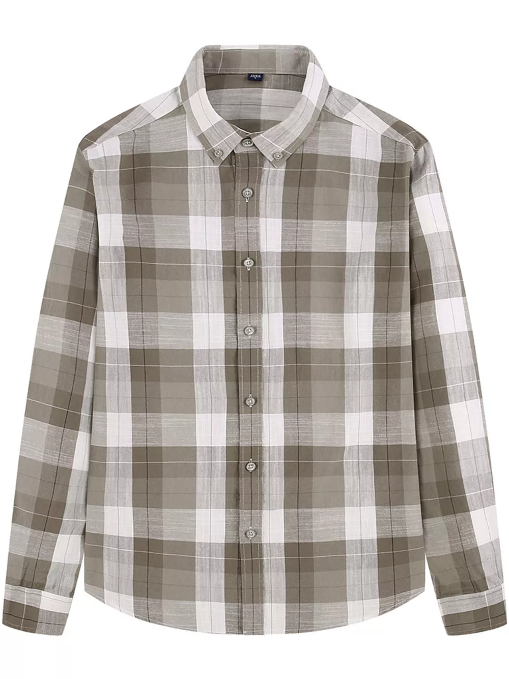 Men's Full Size Casual Plaid Long Sleeve Shirt Plus Size, image 6