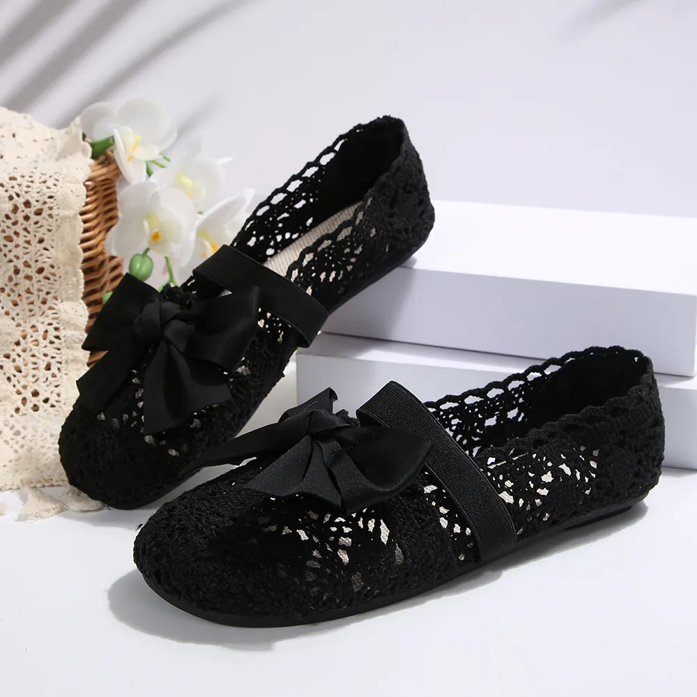 Bow Round Toe Flat Slip-Ons, image 6