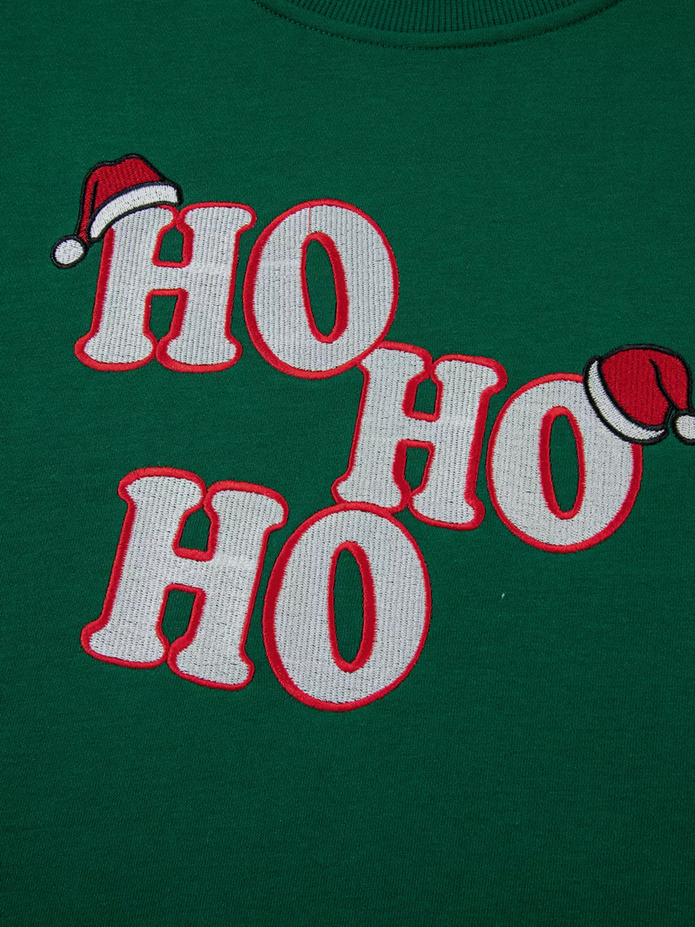 Embroidered Letter Christmas Round Neck Sweatshirt, image 7