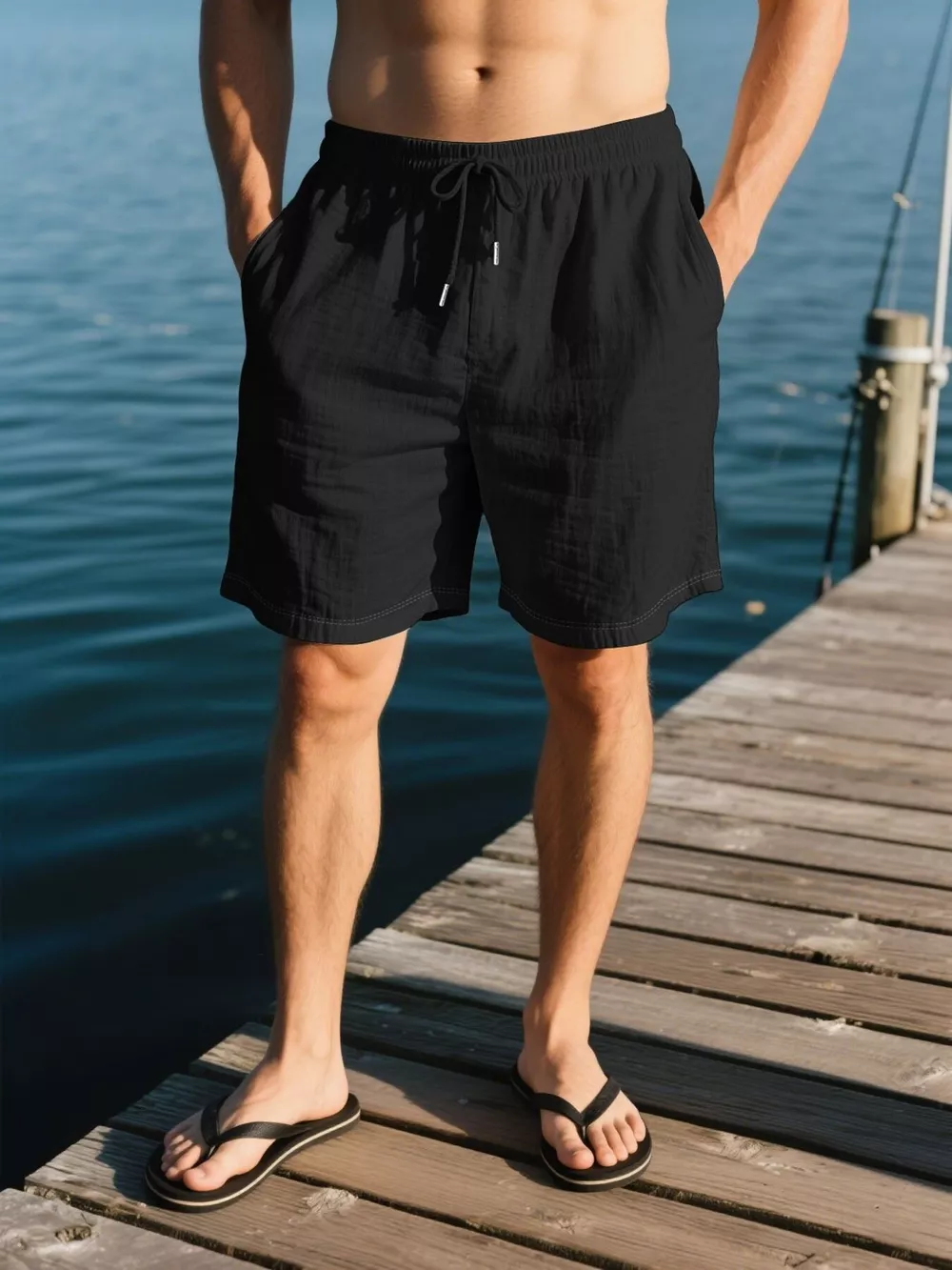 Men's Full Size Drawstring Shorts with Pockets Plus Size, image 4