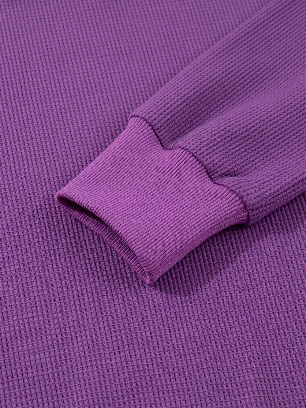 Solid Color Raw Seam Patchwork Ribbed Drop Shoulder Sweatshirt, image 4