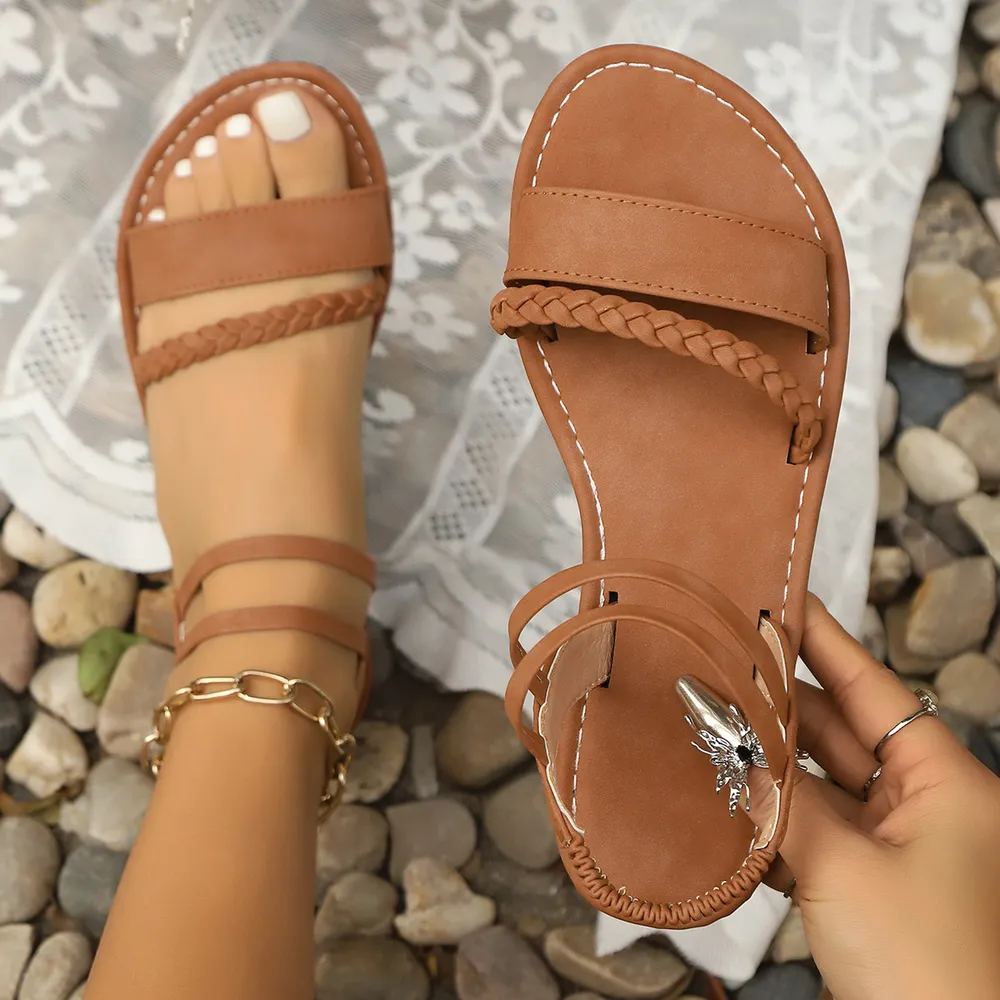 Open Toe Flats Sandals, image 5