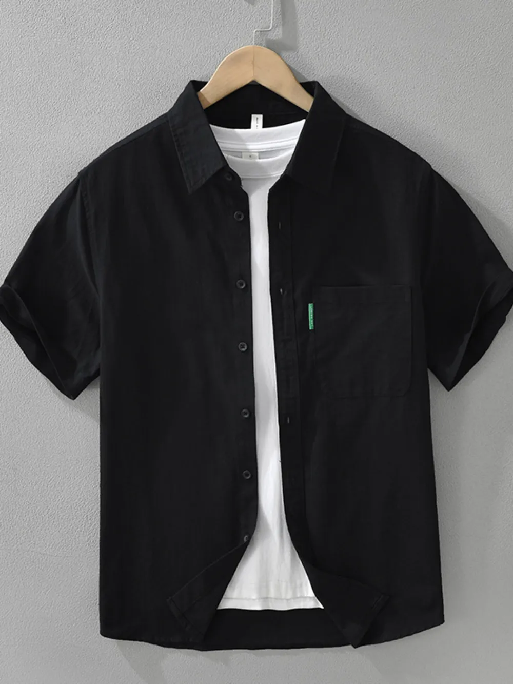 Men's Plus Size Button Up Short Sleeve Shirt, image 2