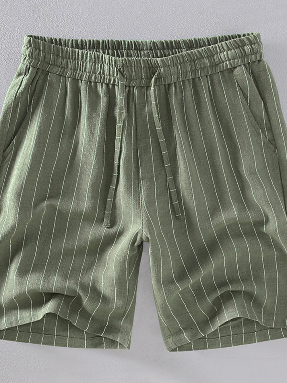 Men's Plus Size Striped Drawstring Shorts