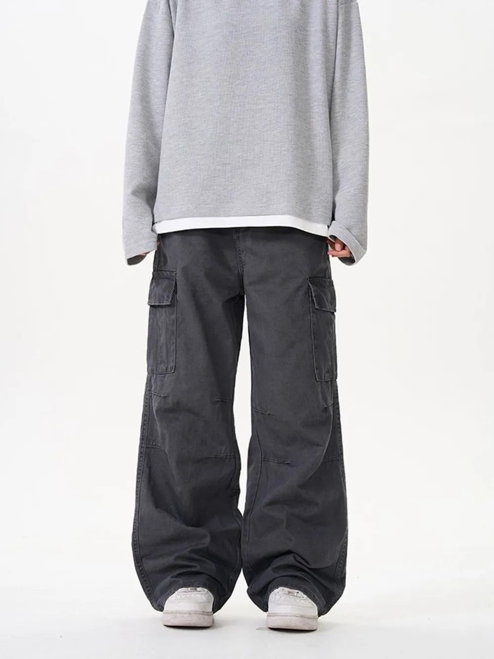 Men's Wide Leg Cargo Pants, image 5