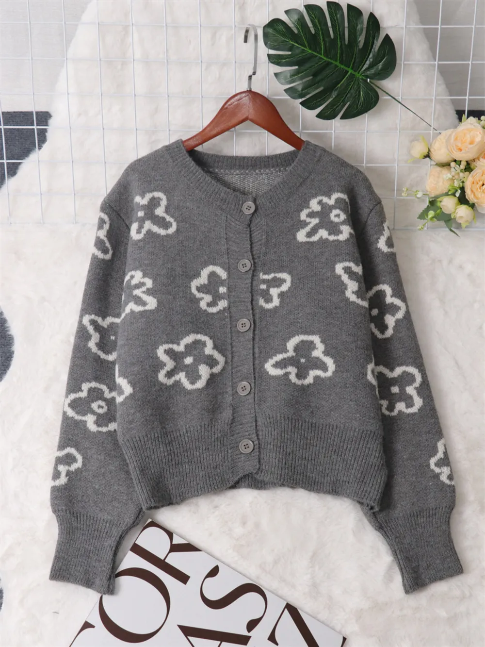 Floral Pattern Button-Up Cardigan, image 19