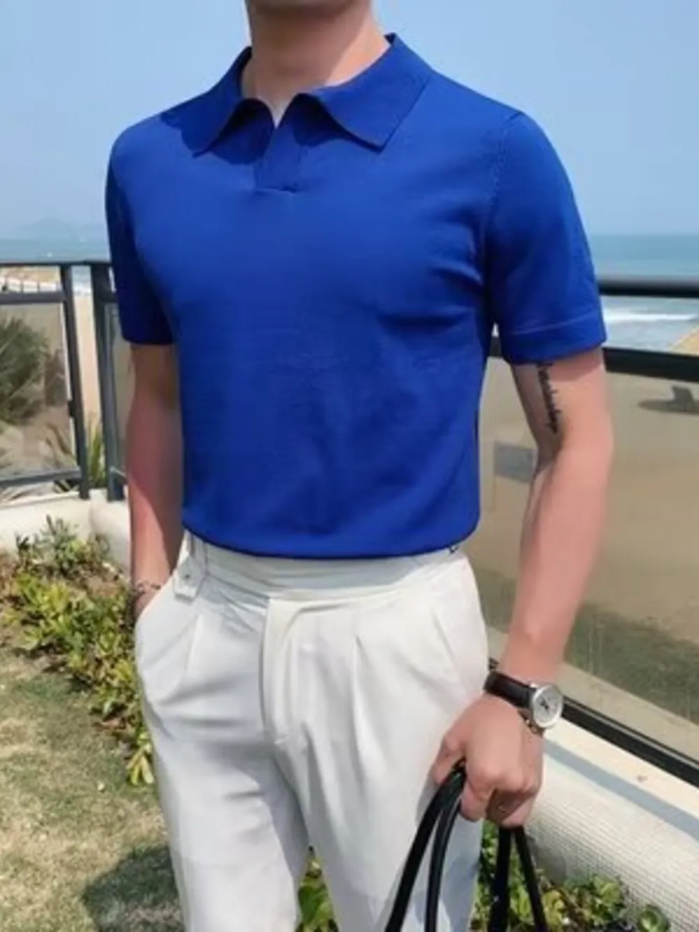Men's Full Size Collared Neck Short Sleeve Polo Plus Size, image 4