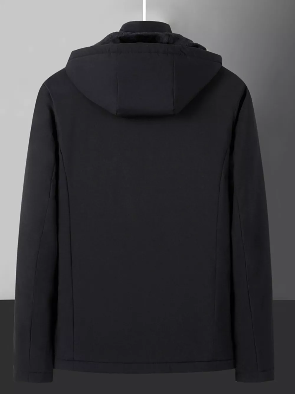 Men's Plus Size Warm Fleece Lined Hooded Winter Coat, image 8