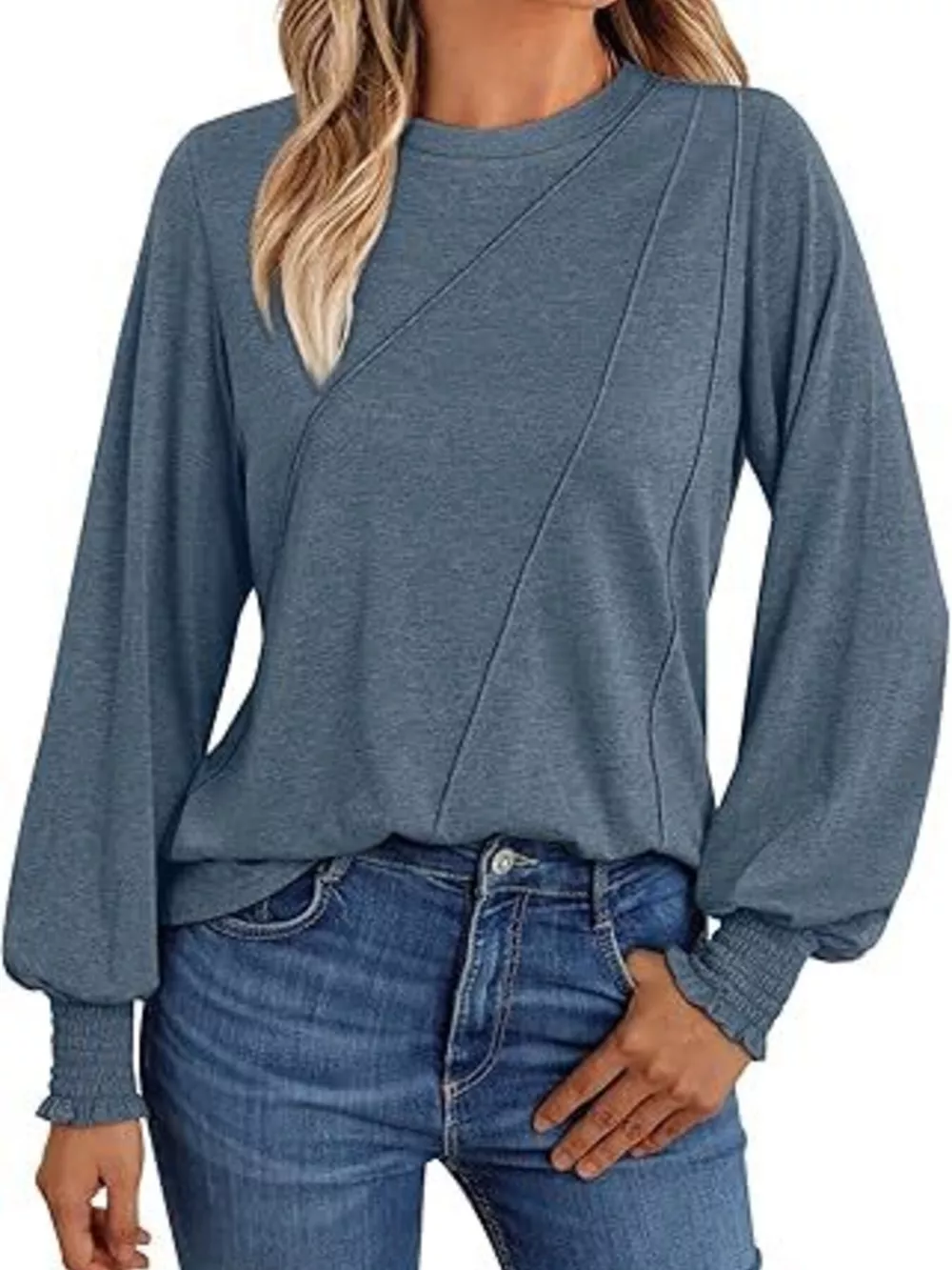 Round Neck Long Sleeve Top, image 5