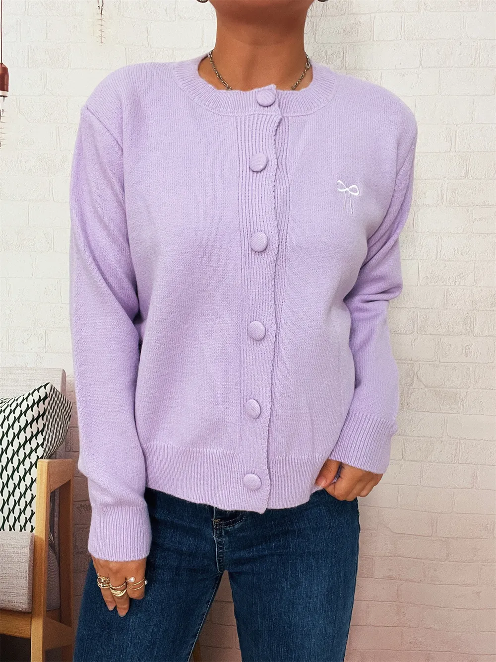 Button-Up Long Sleeve Cardigan, image 18