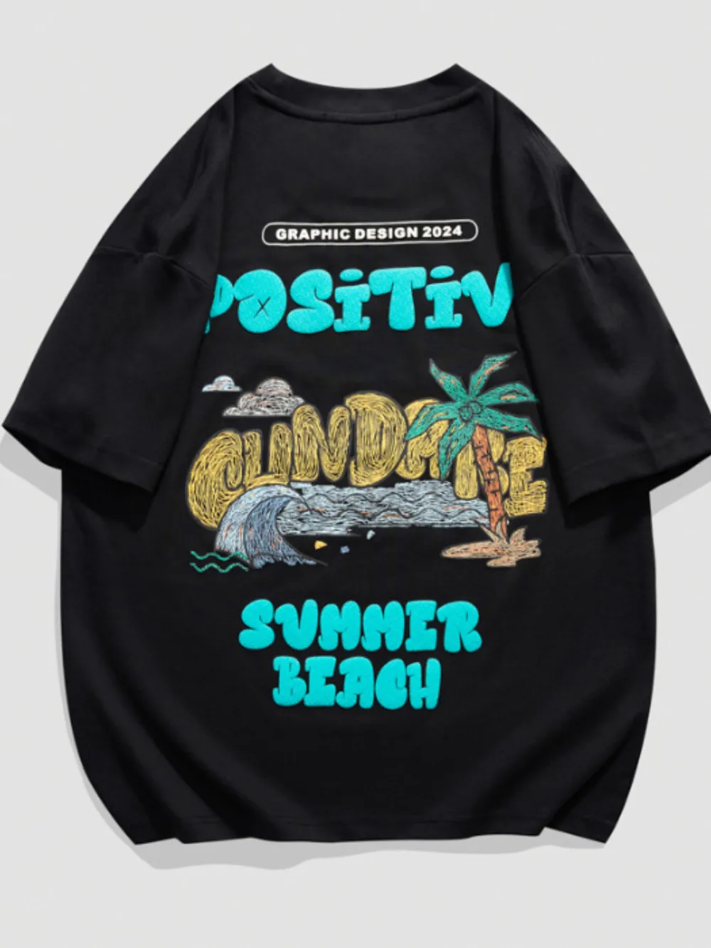 Men's Plus Size Letter Graphic Round Neck T-Shirt