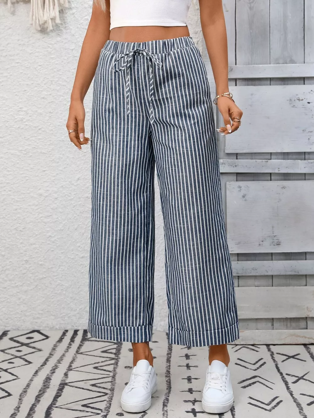 Striped Wide Leg Pants, image 8