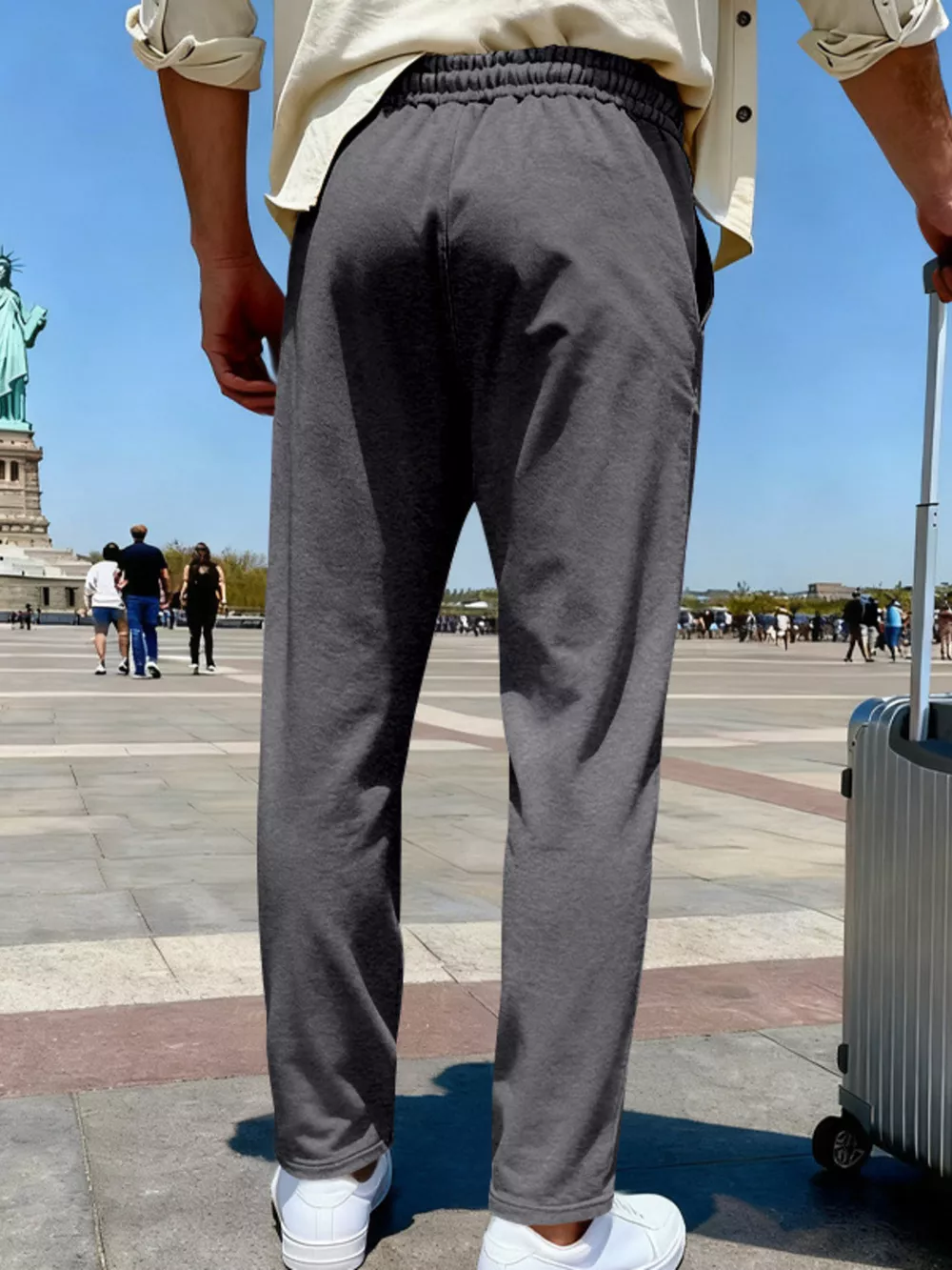 Men's Full Size Drawstring Wide Leg Pants Plus Size, image 9