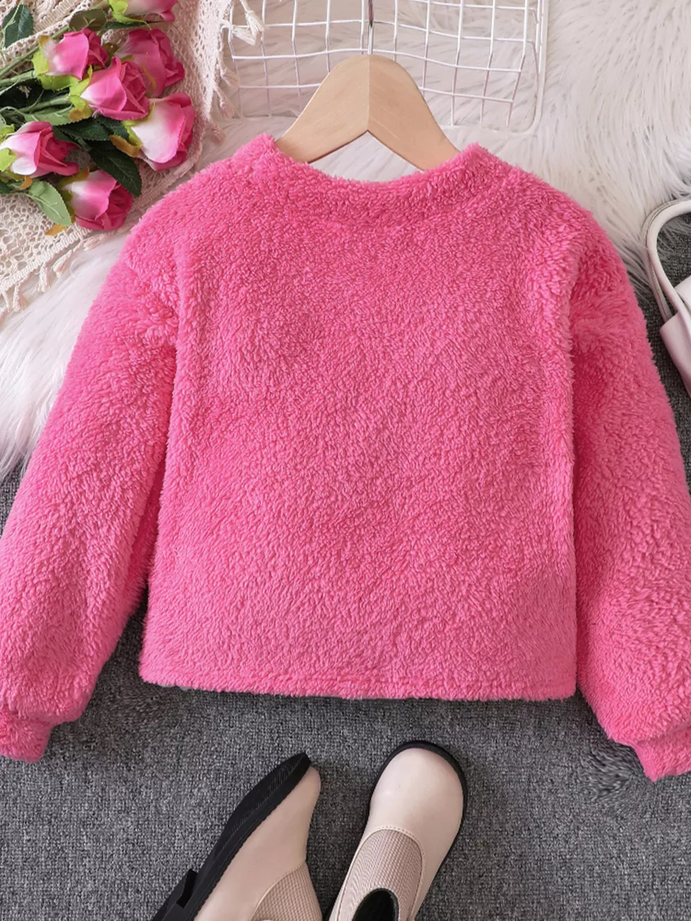 Children's Love Round Neck Fuzzy Sweatshirt, image 2