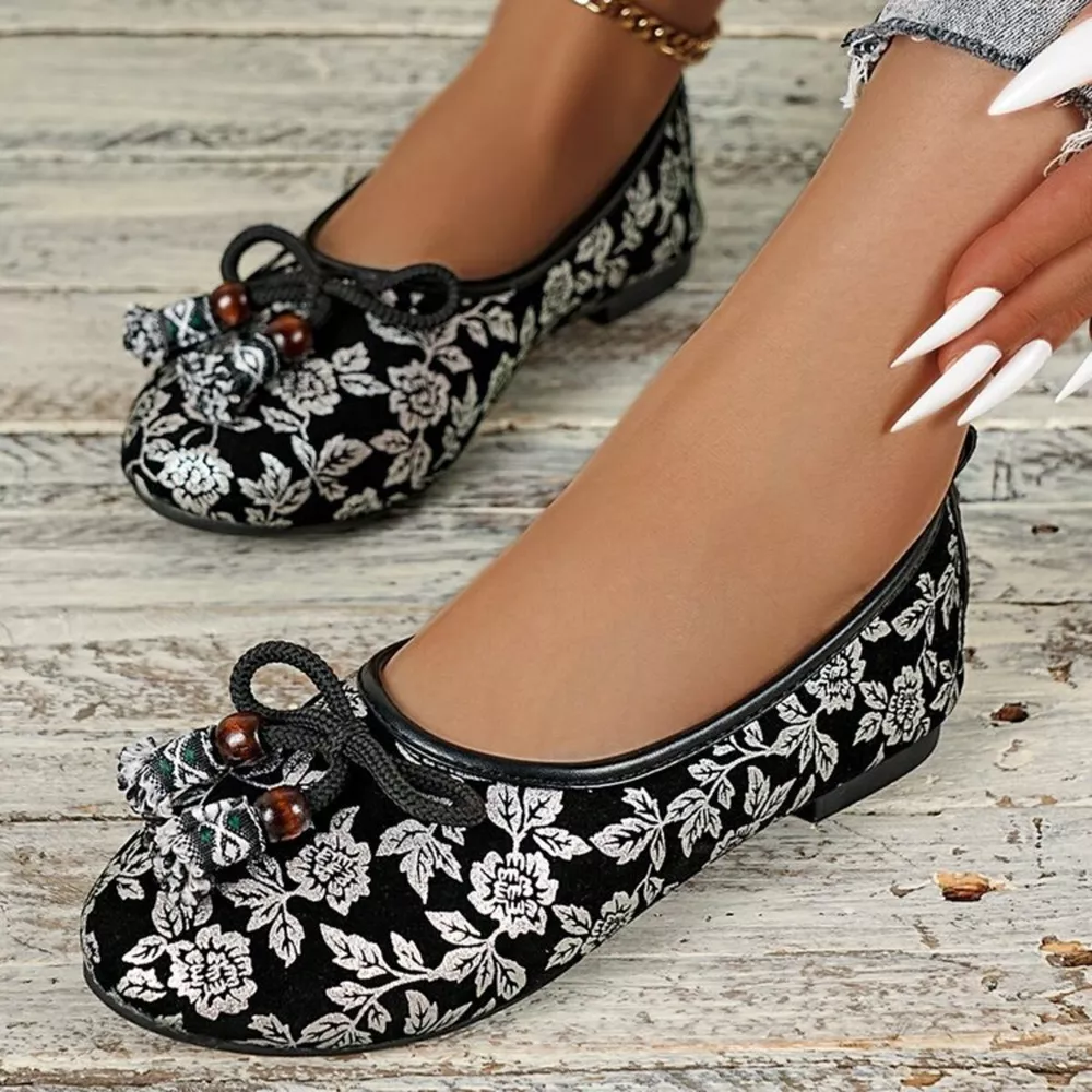 Bow Round Toe Slip-Ons, image 6