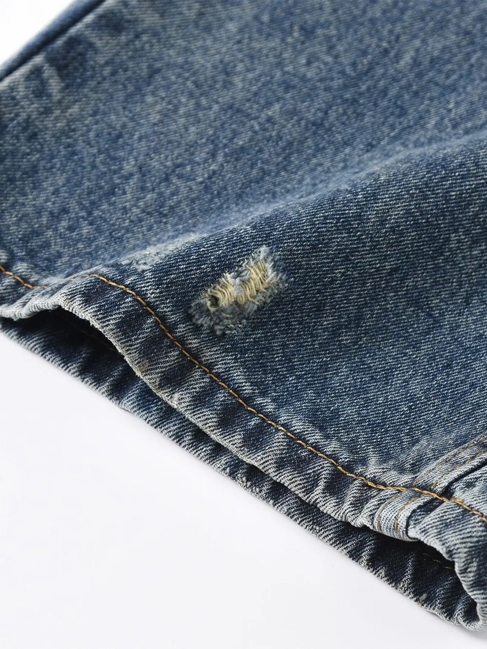 Men's Distressed Bleached Loose Fit Jeans, image 6
