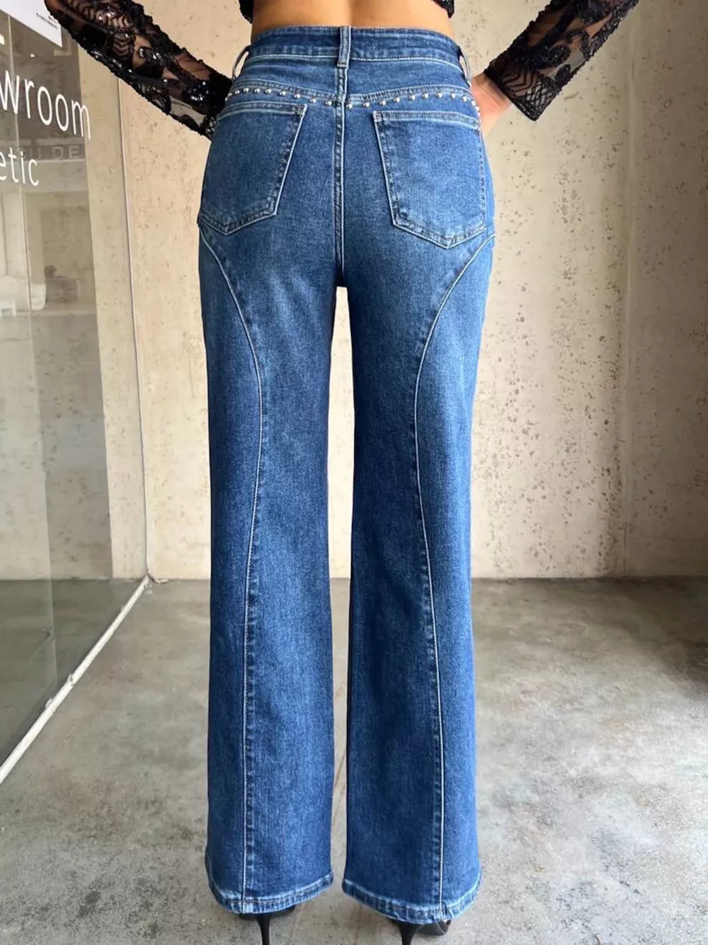 Studded Wide Leg Jeans, image 6