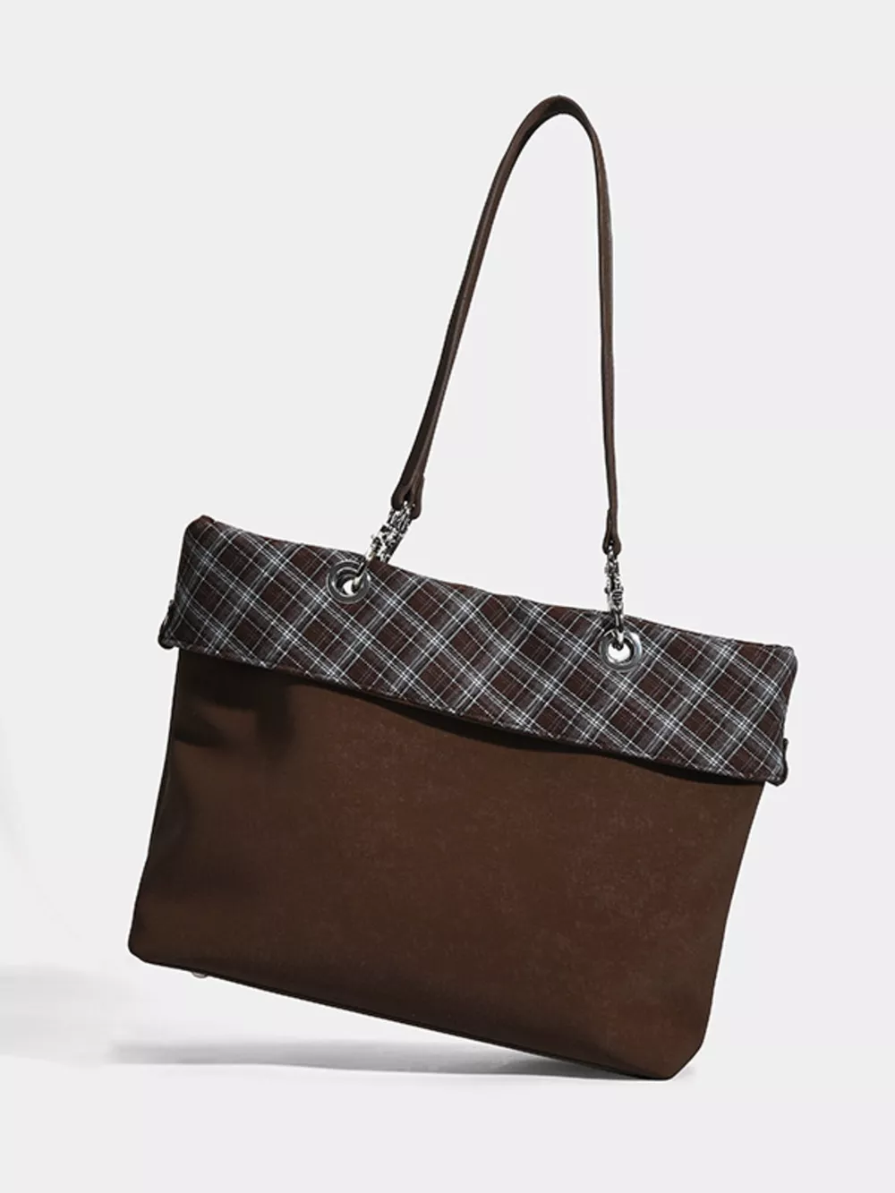 Plaid Trim Shoulder Bag, image 2