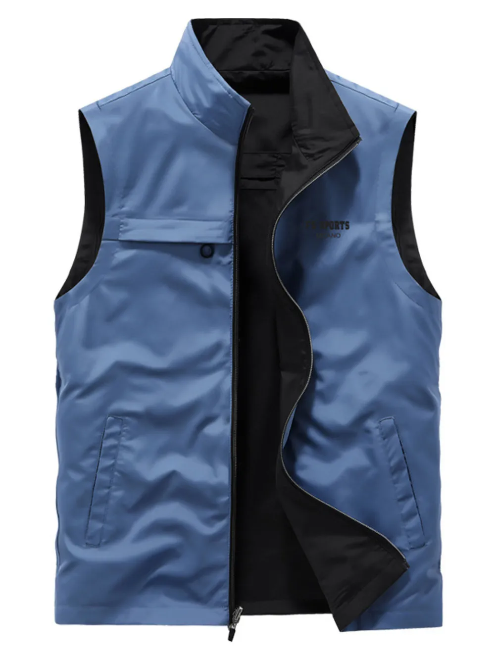 Men's Plus Size Zip Up Lightweight Vest, image 2