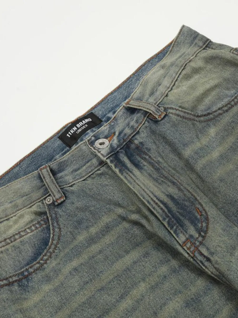 Men's Distressed Slim Bootcut Washed Jeans, image 11